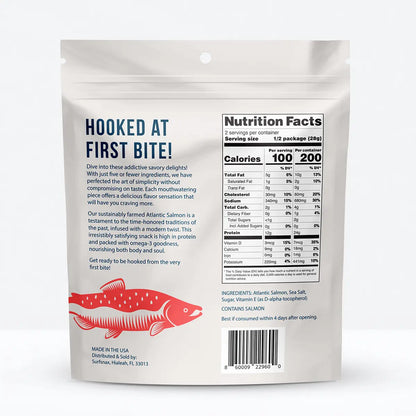 Sustainable Sea Salt Salmon Jerky - High Protein, Omega-rich Snack