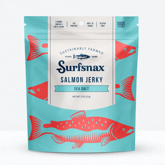 Sustainable Sea Salt Salmon Jerky - High Protein, Omega-rich Snack