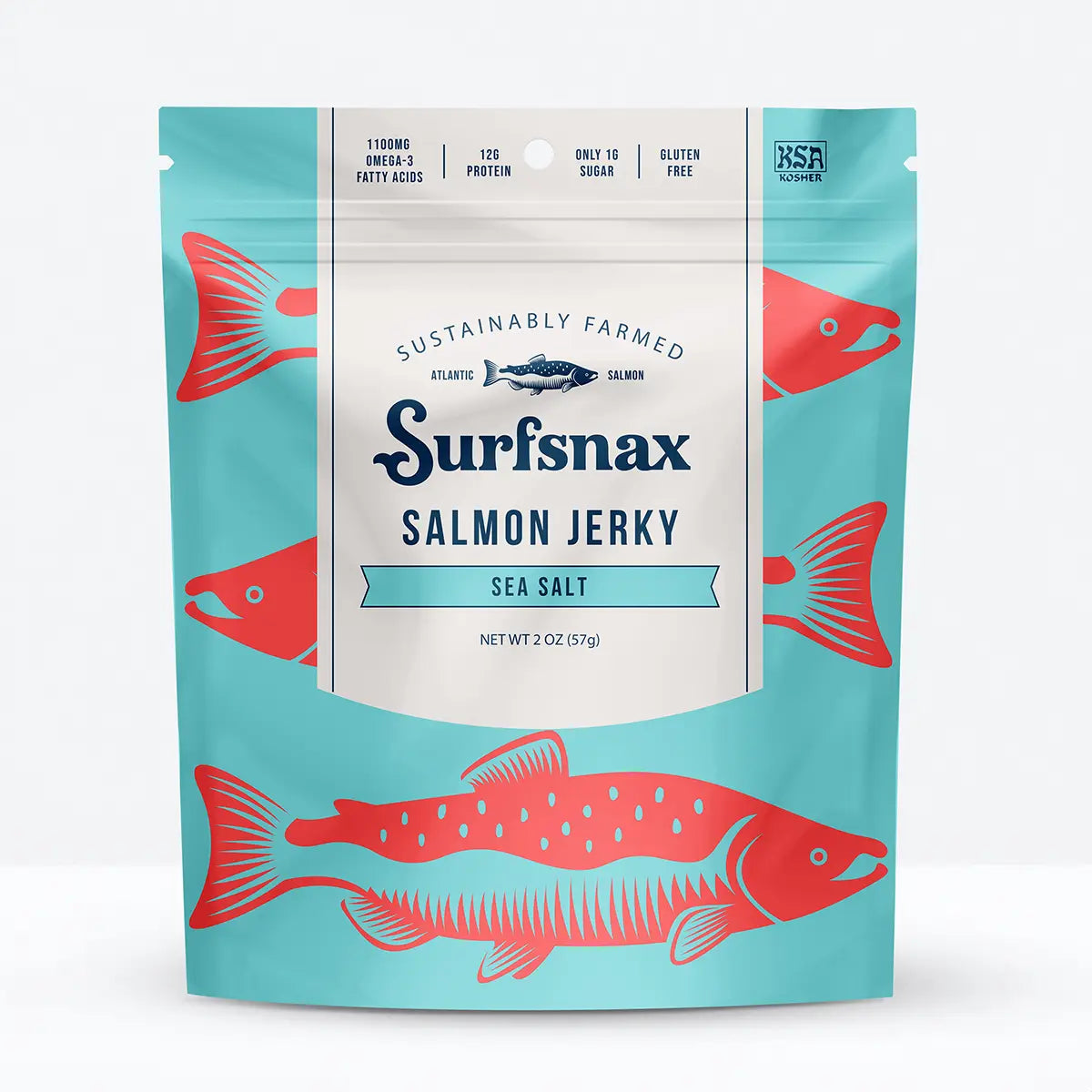 Sustainable Sea Salt Salmon Jerky - High Protein, Omega-rich Snack